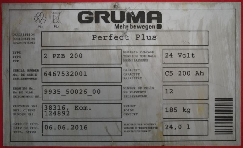 GRUMA 24 Volt 2 PzB 200 Ah - Battery: picture 2 GRUMA 24 Volt 2 PzB 200 Ah - Battery: picture 2