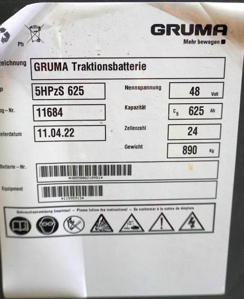GRUMA 48 Volt 5 PzS 625 Ah - Battery: picture 5 GRUMA 48 Volt 5 PzS 625 Ah - Battery: picture 5