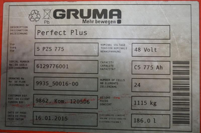 GRUMA 48 Volt 5 PzS 775 Ah - Battery for Material handling equipment: picture 5 GRUMA 48 Volt 5 PzS 775 Ah - Battery for Material handling equipment: picture 5