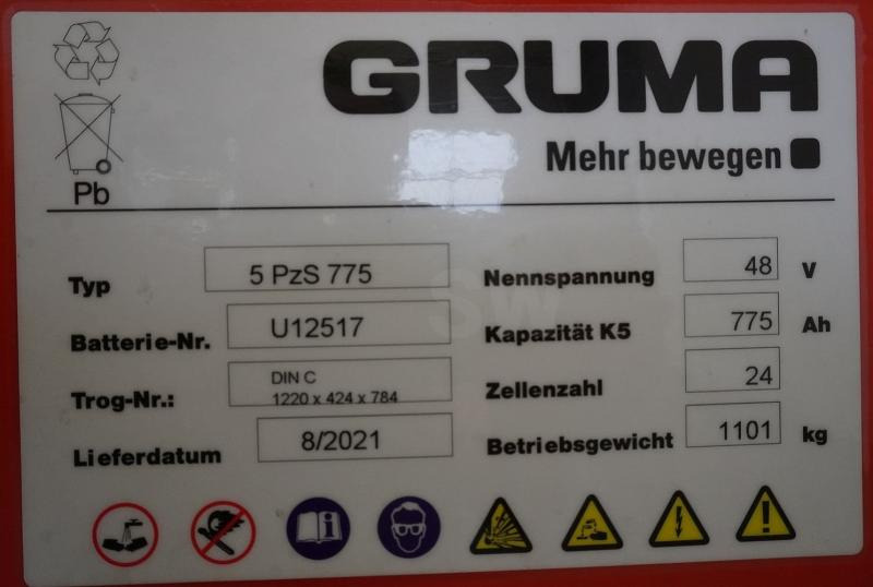 GRUMA 48 Volt 5 PzS 775 Ah - Battery for Material handling equipment: picture 5 GRUMA 48 Volt 5 PzS 775 Ah - Battery for Material handling equipment: picture 5