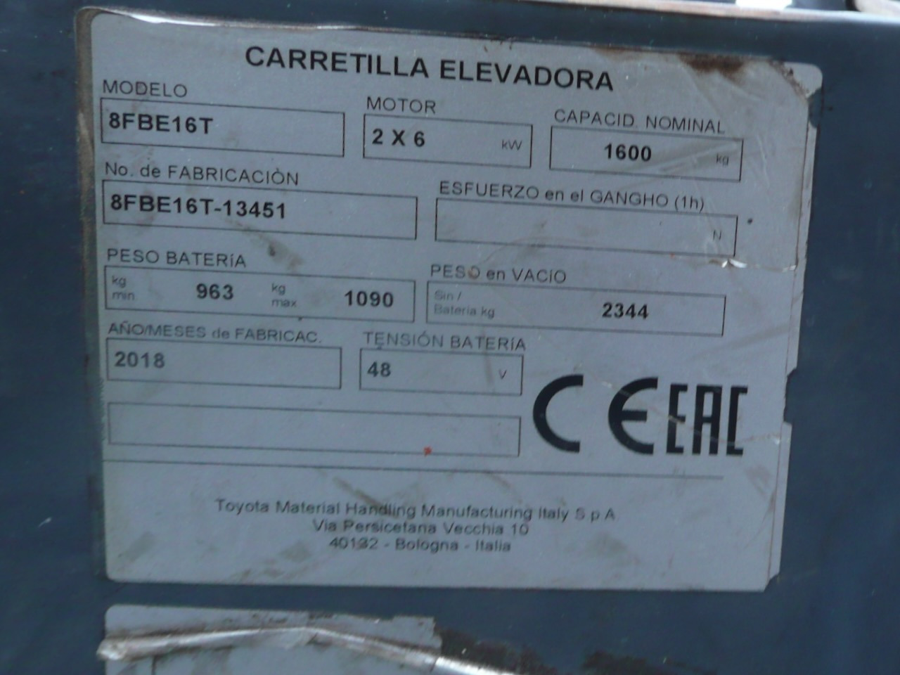 Electric forklift Toyota 8FBE16T: picture 10