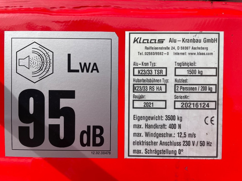 Klaas K 23/33 TSR - All terrain crane: picture 3 Klaas K 23/33 TSR - All terrain crane: picture 3