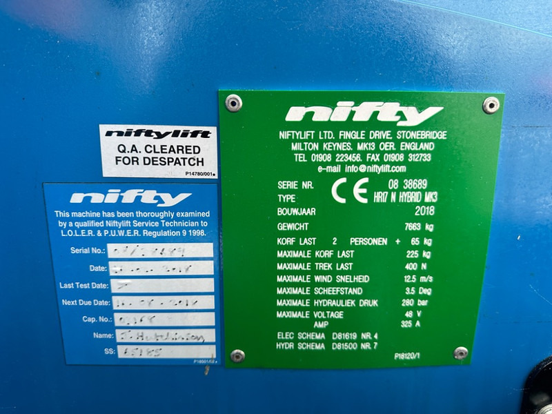 Niftylift hr17 N Hybrid SOLD - Aerial platform: picture 3 Niftylift hr17 N Hybrid SOLD - Aerial platform: picture 3