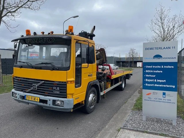Volvo FL 611 Bergingstruck Recoverytruck Hiab kraan 070 Laadbak afschuifbaar lepel transport tweede auto - Autotransporter truck, Crane truck: picture 1 Volvo FL 611 Bergingstruck Recoverytruck Hiab kraan 070 Laadbak afschuifbaar lepel transport tweede auto - Autotransporter truck, Crane truck: picture 1