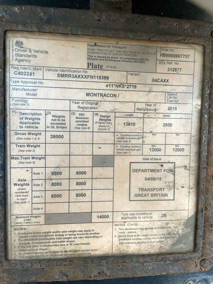 Refrigerator semi-trailer Montracon 2015 Vector 1950 MT: picture 10