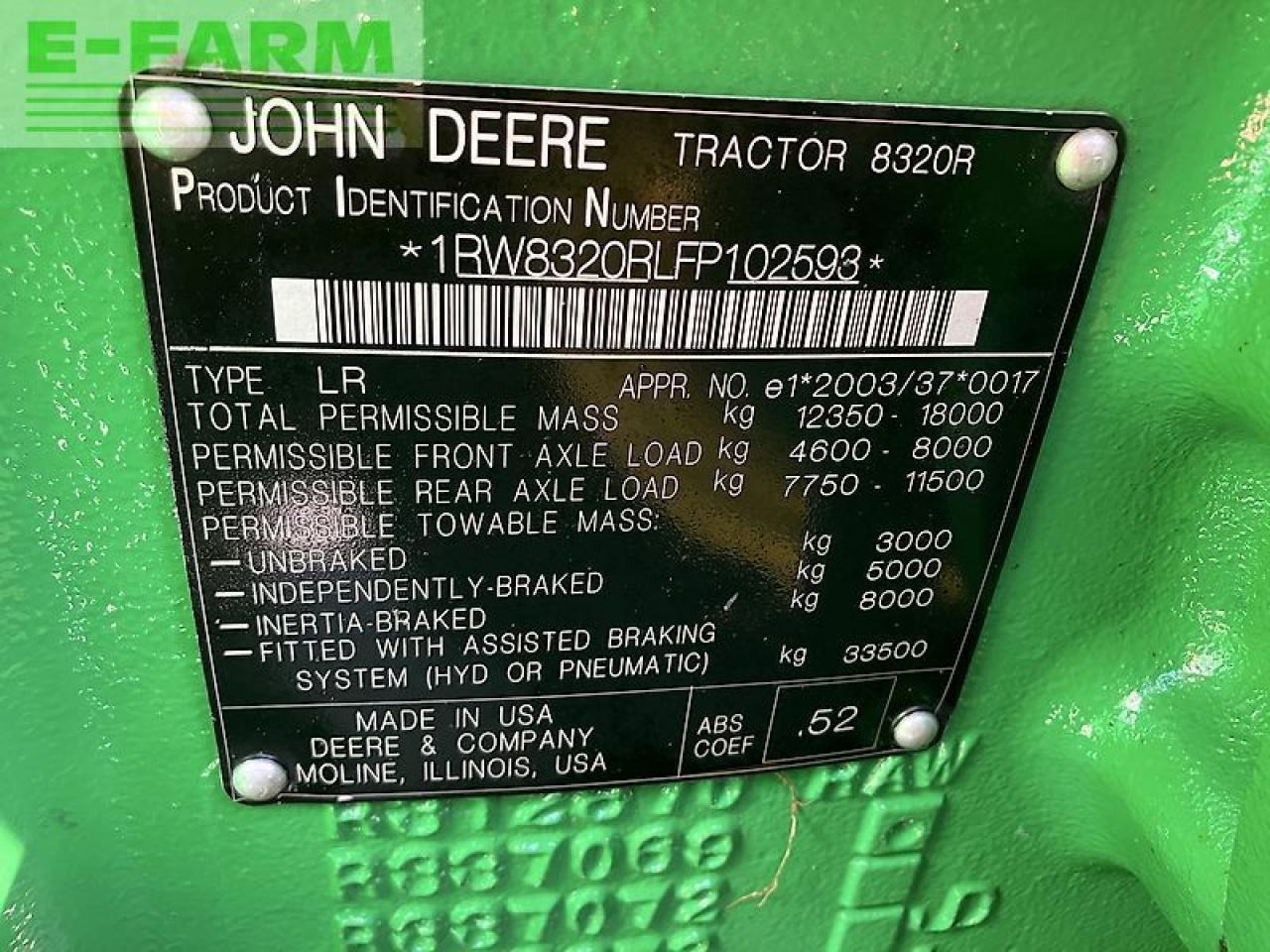 Farm tractor John Deere 8320r *powr shift 16/5*: picture 34