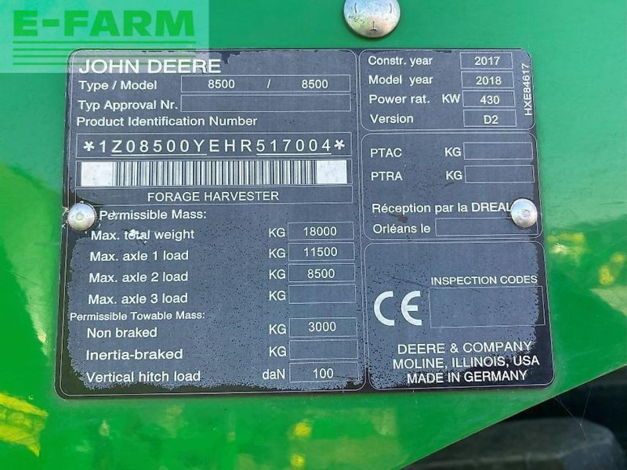 Forage harvester John Deere 8500 mit kemper 460 stalkbuster: picture 13