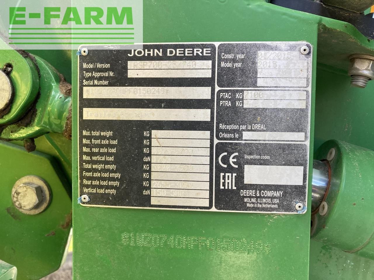 John Deere m740i - Trailed sprayer: picture 3 John Deere m740i - Trailed sprayer: picture 3