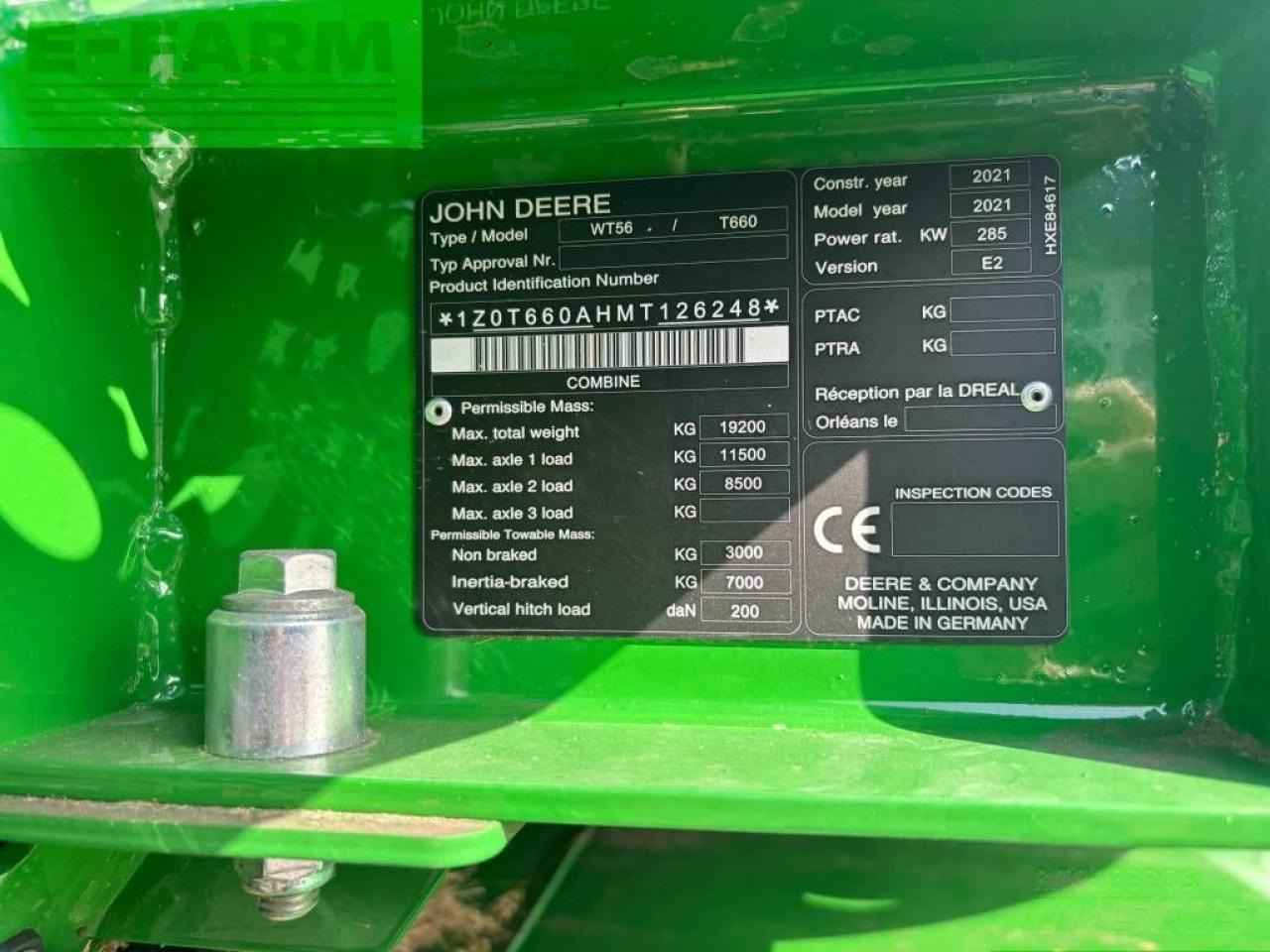 Combine harvester John Deere t 660 i 4wd: picture 24 Combine harvester John Deere t 660 i 4wd: picture 24