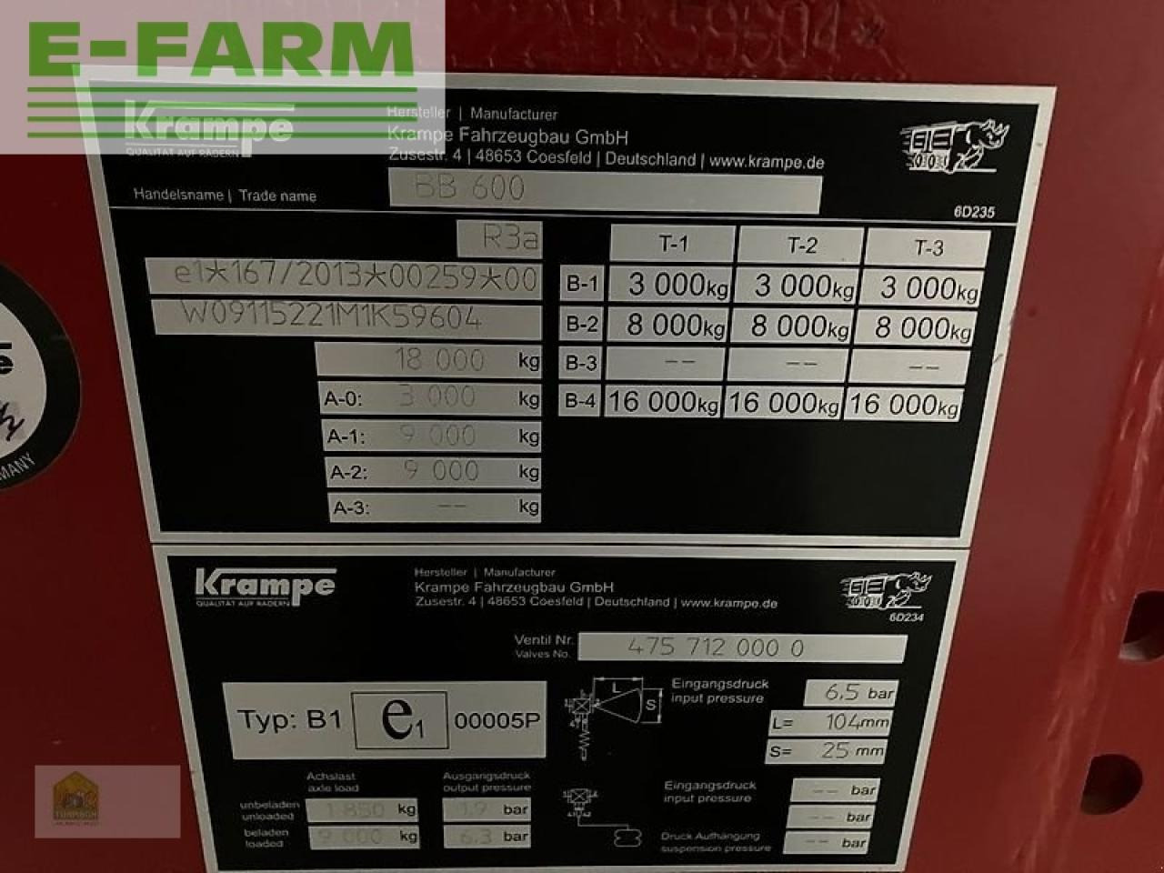 Farm tipping trailer/ Dumper Krampe big body bb 600 + canagro schnecke df1315: picture 9