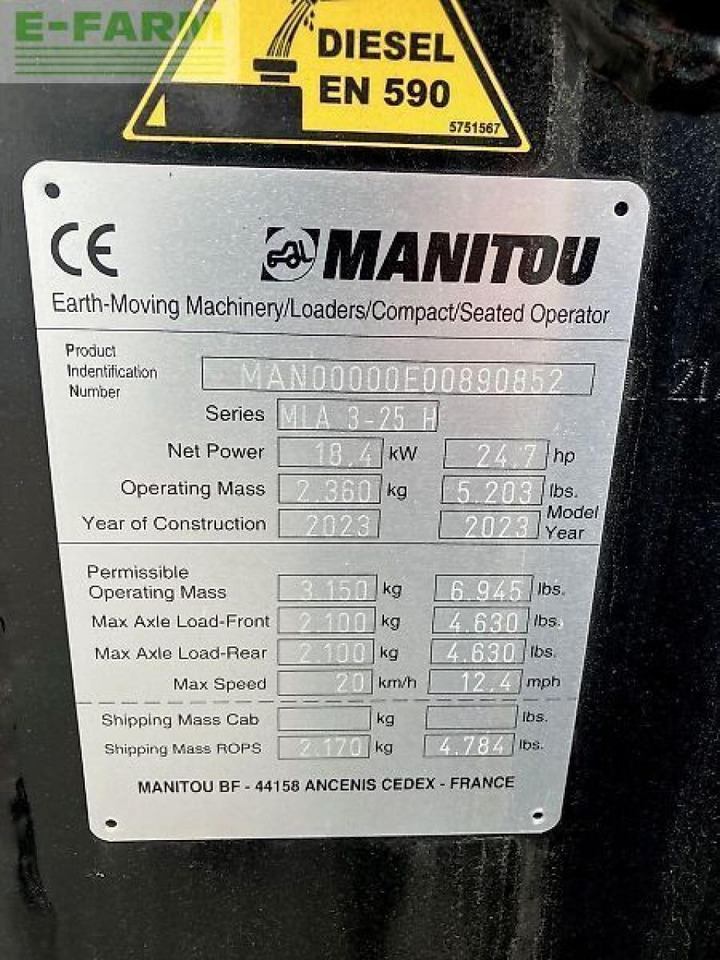 Mini excavator Manitou mla 3-25: picture 13