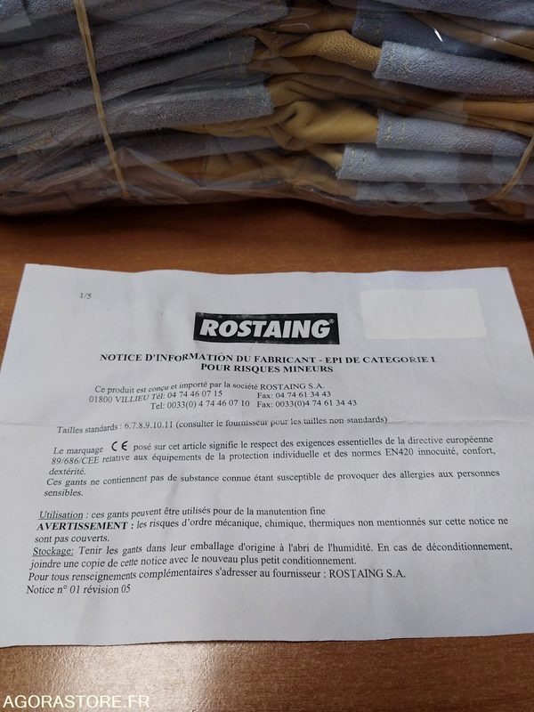 GANTS CUIR AVEC LONGUE MANCHETTE TAILLE 7 - LOT 70 PAIRES - Tool/ Equipment: picture 2 GANTS CUIR AVEC LONGUE MANCHETTE TAILLE 7 - LOT 70 PAIRES - Tool/ Equipment: picture 2