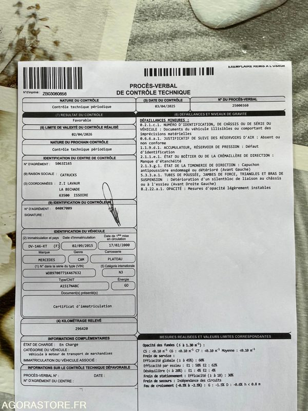 CAMION PLATEAU MERCEDES 15T - 2000 - Truck: picture 5 CAMION PLATEAU MERCEDES 15T - 2000 - Truck: picture 5