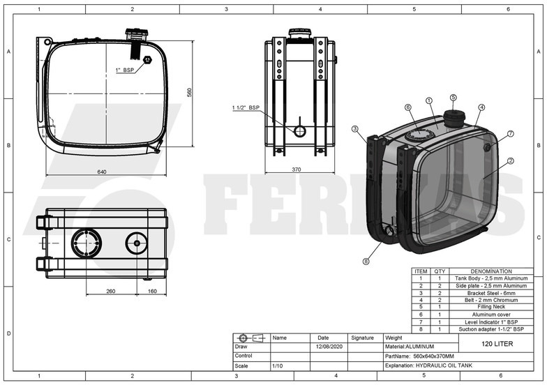 New Hydraulic tank for Truck Hydraulic aluminum oil tank 120L: picture 6