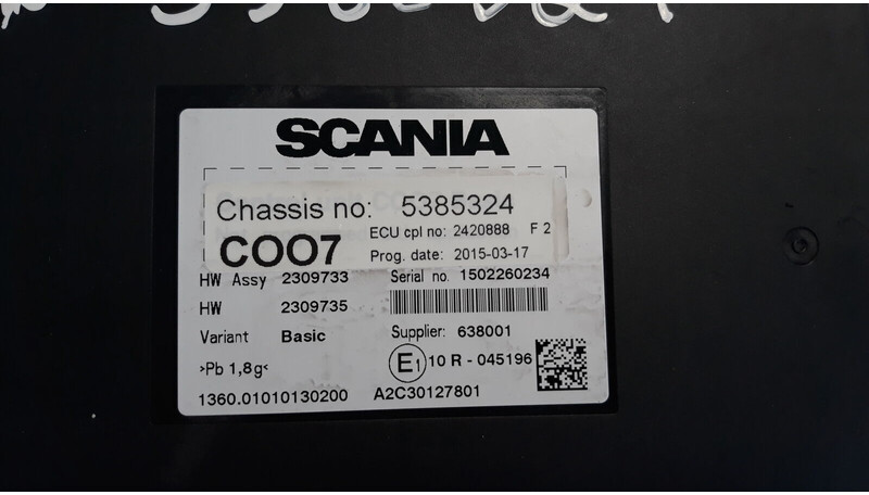 Scania COO7 control unit - ECU for Truck: picture 3 Scania COO7 control unit - ECU for Truck: picture 3