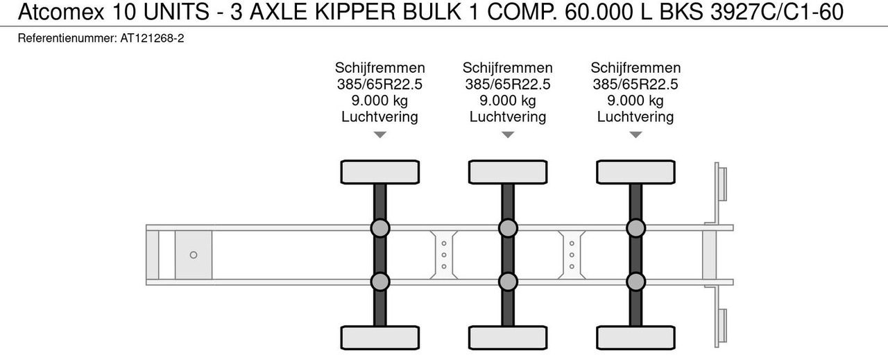 Atcomex 10 UNITS - 3 AXLE KIPPER BULK 1 COMP. 60 - Silo semi-trailer: picture 5 Atcomex 10 UNITS - 3 AXLE KIPPER BULK 1 COMP. 60 - Silo semi-trailer: picture 5