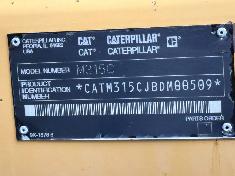 Wheel excavator Caterpillar M315C WITH ROTOTILT, CE: picture 9