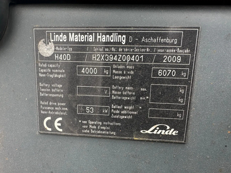 Diesel forklift Linde H40D: picture 18