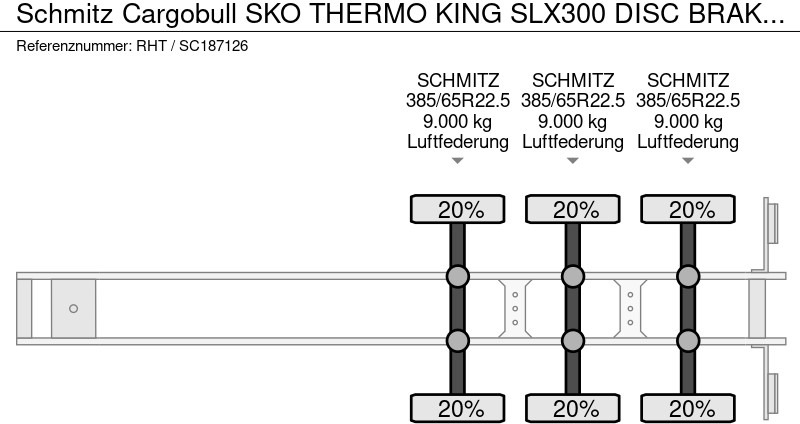 Refrigerator semi-trailer Schmitz Cargobull SKO THERMO KING SLX300 DISC BRAKES DOPPELSTOCK: picture 14