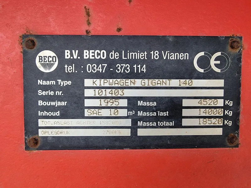 Dumper Beco GIGANT 140: picture 16