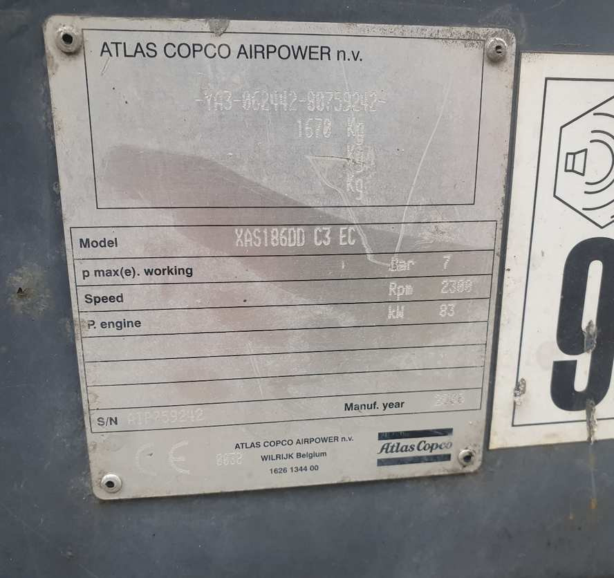 Atlas Copco XAS 186 air compressor - Air compressor: picture 3 Atlas Copco XAS 186 air compressor - Air compressor: picture 3
