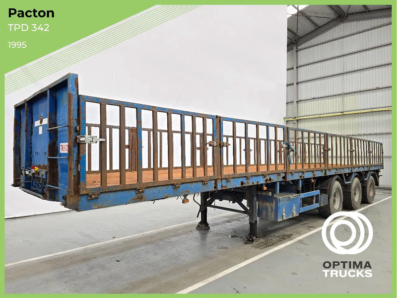 Pacton TPD 342 / 2x STUURAS - Dropside/ Flatbed semi-trailer: picture 1 Pacton TPD 342 / 2x STUURAS - Dropside/ Flatbed semi-trailer: picture 1