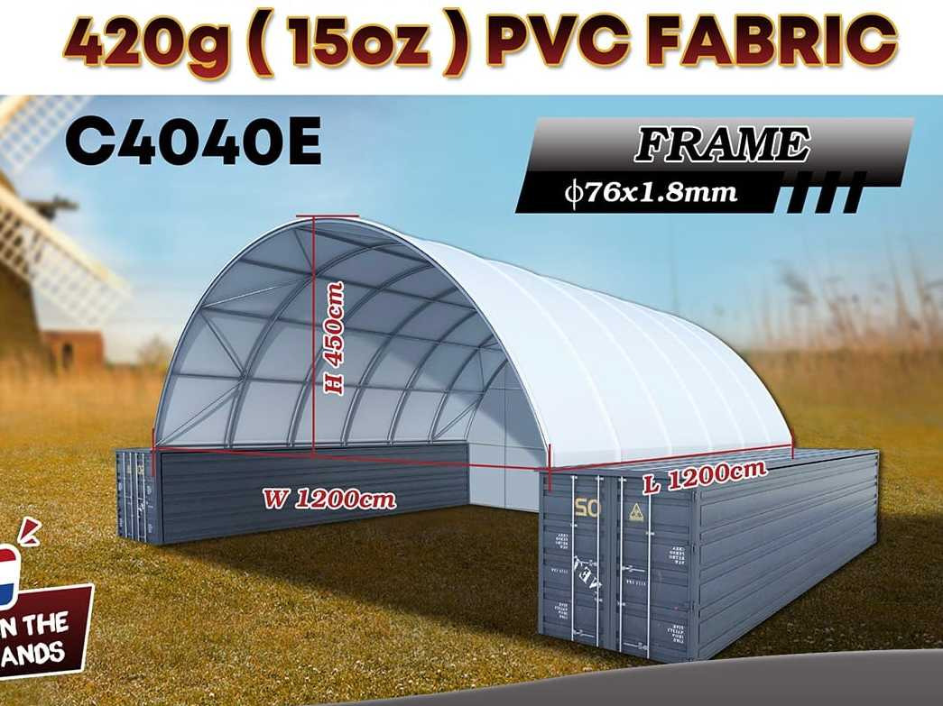 Rhino-Cross-Shelter C4040E - 12x12x4,5 m met eind zeil - Storage tank: picture 3 Rhino-Cross-Shelter C4040E - 12x12x4,5 m met eind zeil - Storage tank: picture 3