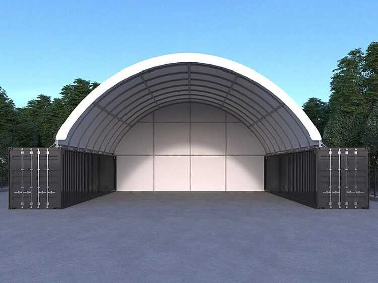 Rhino-Cross-Shelter C4040E - 12x12x4,5 m met eind zeil - Storage tank: picture 1 Rhino-Cross-Shelter C4040E - 12x12x4,5 m met eind zeil - Storage tank: picture 1