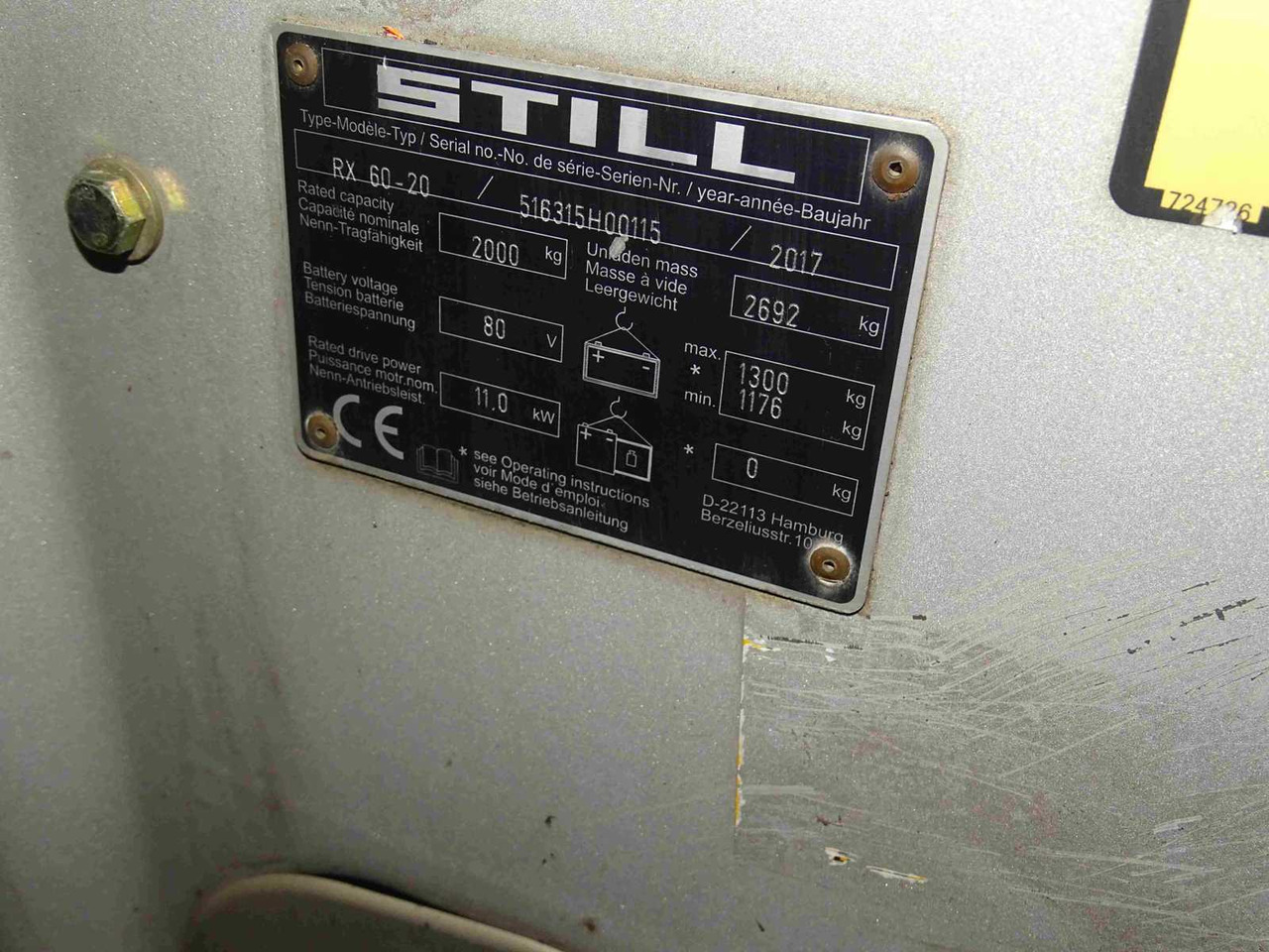 STILL RX60-20 2017 FORKLIFT - Forklift: picture 5 STILL RX60-20 2017 FORKLIFT - Forklift: picture 5