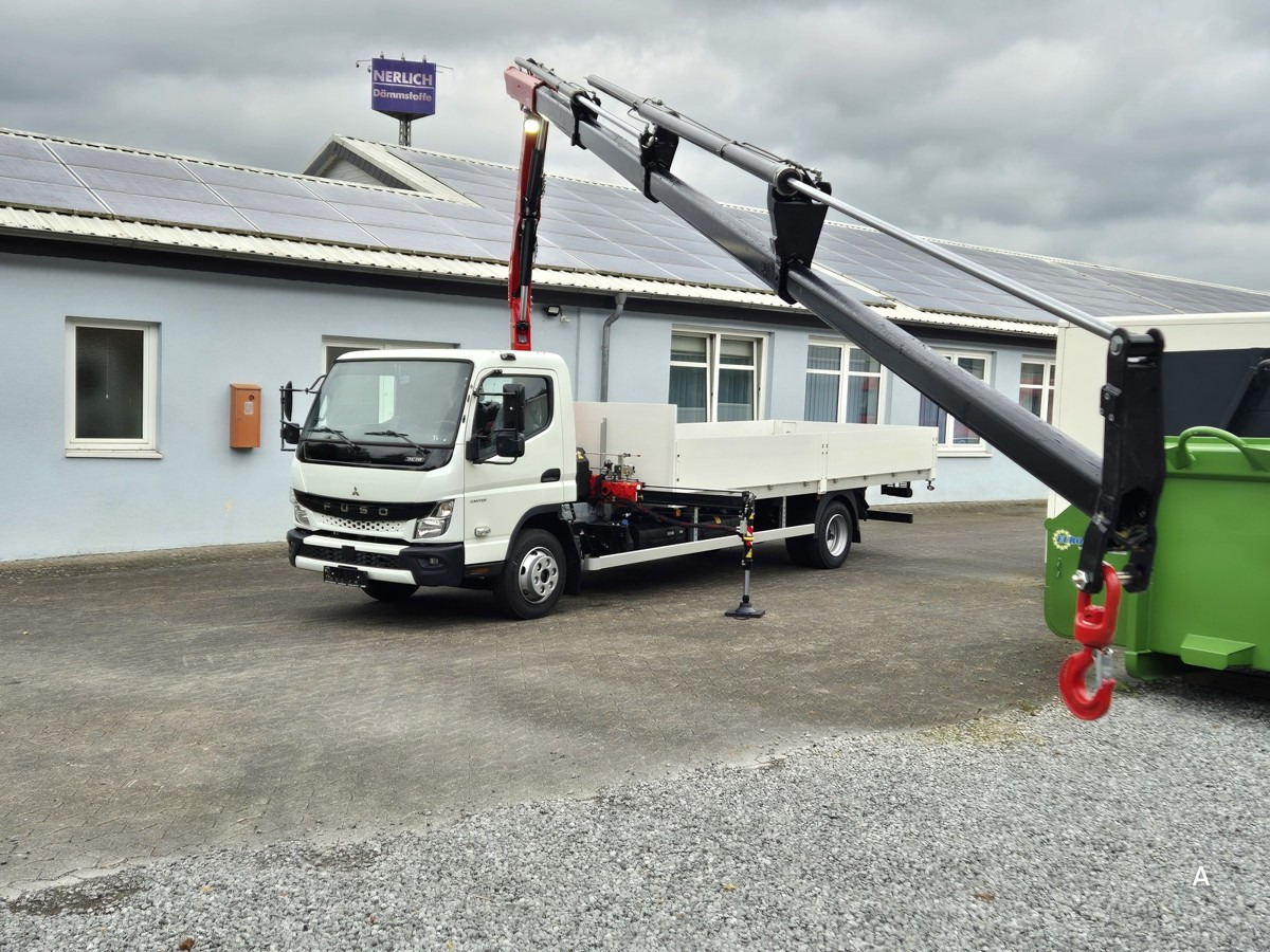 FUSO FUSO 9C18 Canter Alu Pritsche 5.5m Kran 3x hydr. - Flatbed van: picture 1 FUSO FUSO 9C18 Canter Alu Pritsche 5.5m Kran 3x hydr. - Flatbed van: picture 1