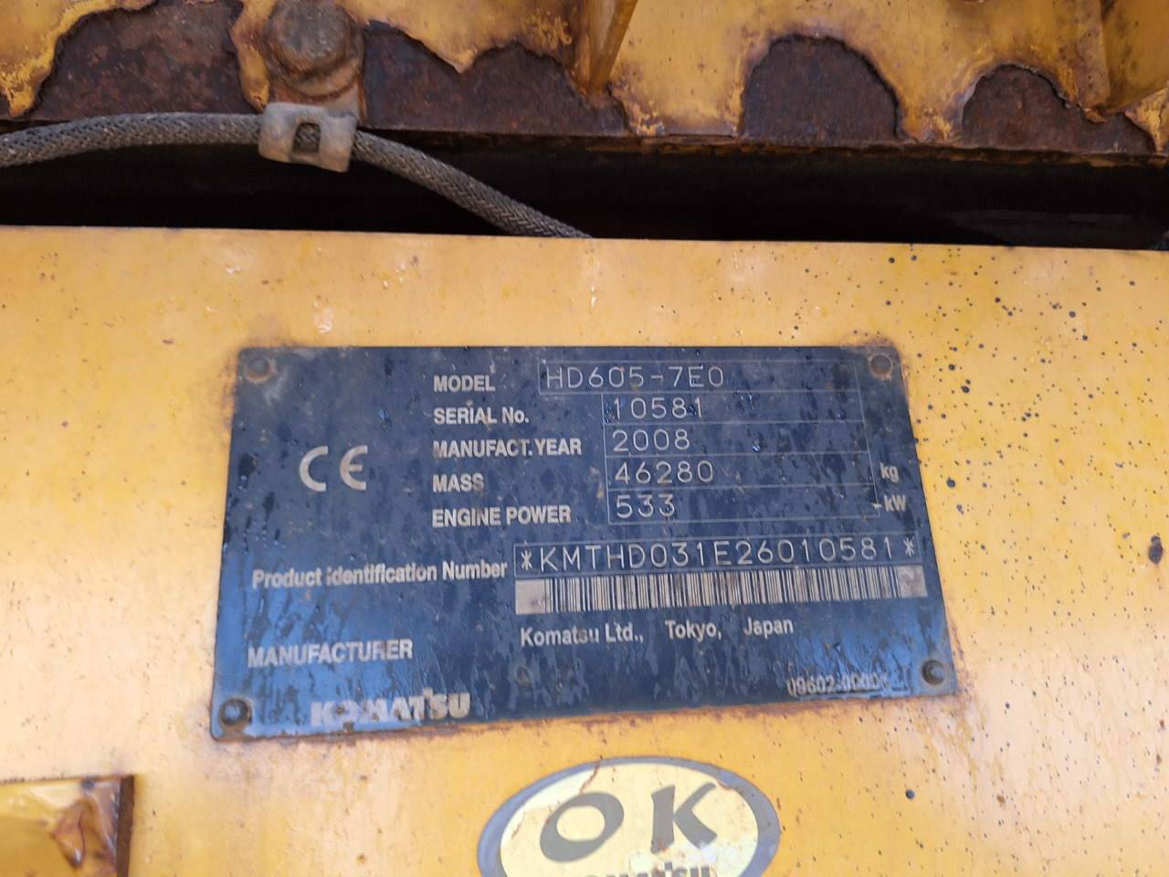 KOMATSU HD605-7EO - Rigid dumper/ Rock truck: picture 5 KOMATSU HD605-7EO - Rigid dumper/ Rock truck: picture 5