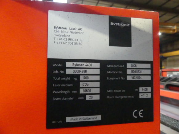 Metalworking machinery Machine de découpe laser CO² avec refroidisseur et aspiration de fumée Bystronic Bylaser 4400: picture 14