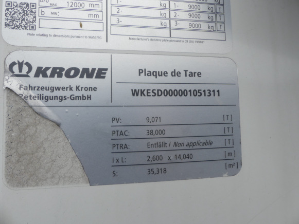 Refrigerator trailer Semi remorque frigorifique Krone SREM FG TD: picture 8