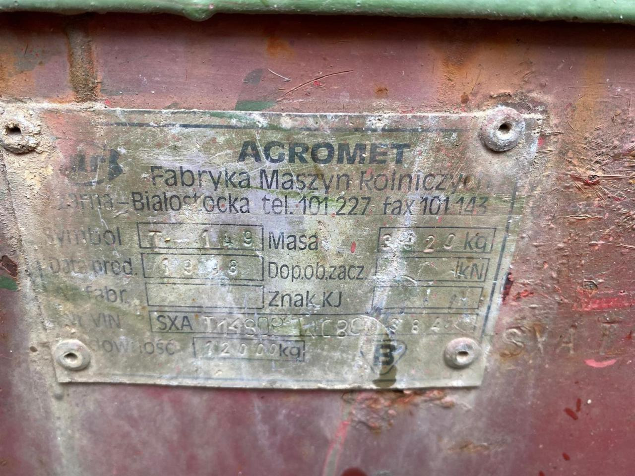 Agromet T-149 - Tipper trailer: picture 3 Agromet T-149 - Tipper trailer: picture 3