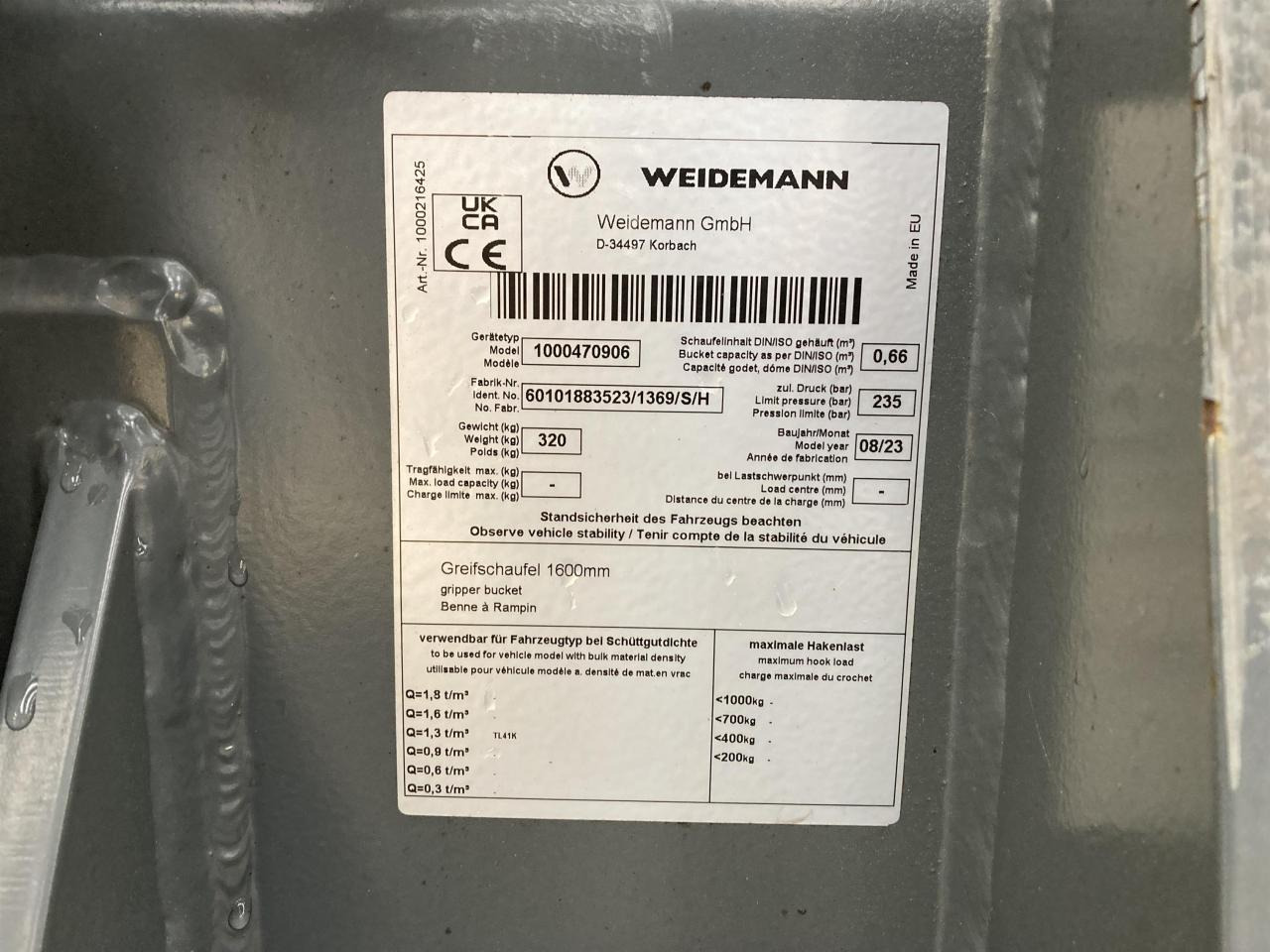 Kramer 1600 mm Silagebeißschaufel - Front loader for tractor: picture 5 Kramer 1600 mm Silagebeißschaufel - Front loader for tractor: picture 5