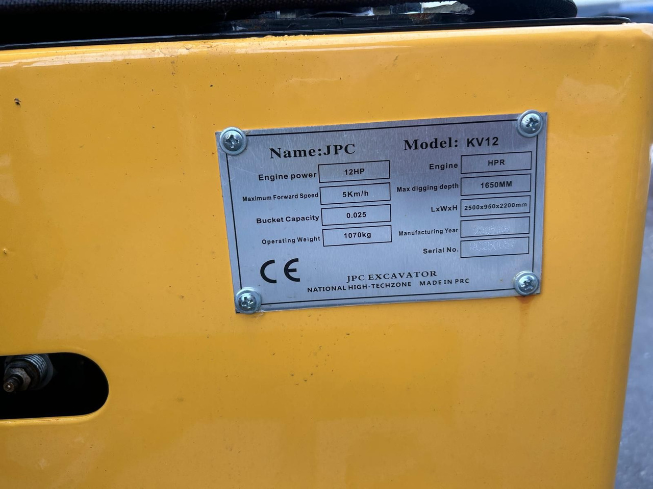Minibagger JPC KV12 - Mini excavator: picture 5 Minibagger JPC KV12 - Mini excavator: picture 5