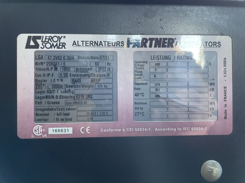 Generator set Caterpillar C 13 Leroy Somer 400 kVA Silent generatorset: picture 11