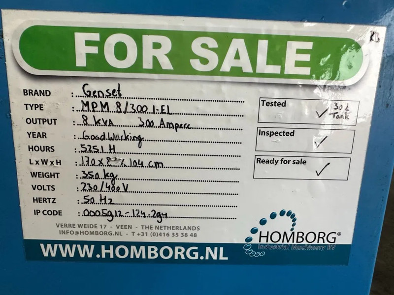 Generator set GenSet MPM 8 / 300 I-EL 8 kVA 300 Amp Las generatorset: picture 18