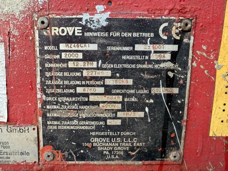 Grove MZ46 CXT 14 meter Deutz Diesel Telescoop Hoogwerker 4 x 4 - Telescopic boom: picture 3 Grove MZ46 CXT 14 meter Deutz Diesel Telescoop Hoogwerker 4 x 4 - Telescopic boom: picture 3