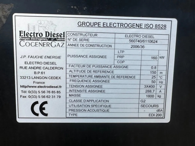 Generator set Himoinsa Iveco NEF 60 TE2 Stamford 200 kVA generatorset: picture 8