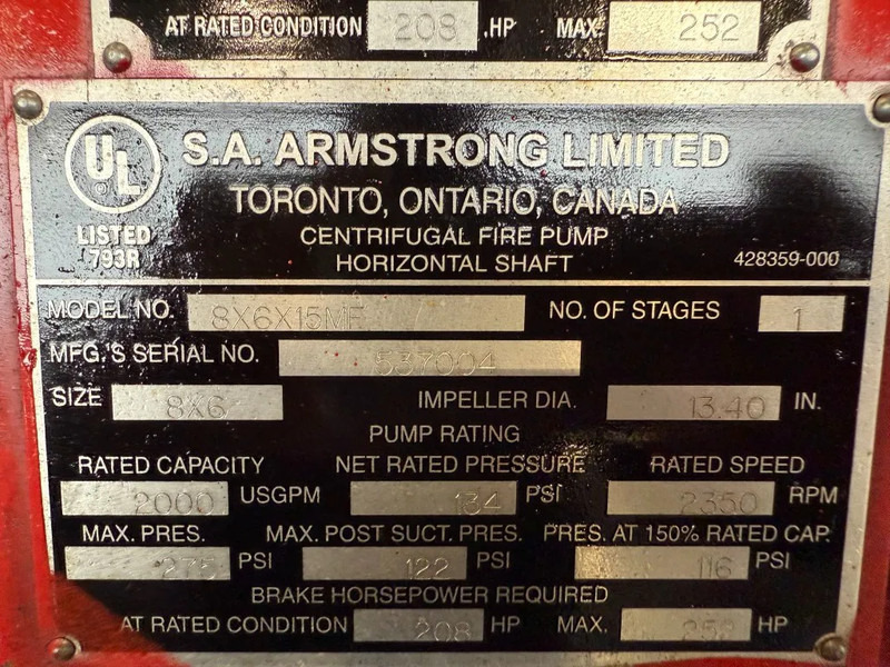 Iveco 8061 SRI 41.00 Armstrong Diesel Waterpomp 454 m3 / h 11 Bar 207 hours ! - Water pump: picture 4 Iveco 8061 SRI 41.00 Armstrong Diesel Waterpomp 454 m3 / h 11 Bar 207 hours ! - Water pump: picture 4