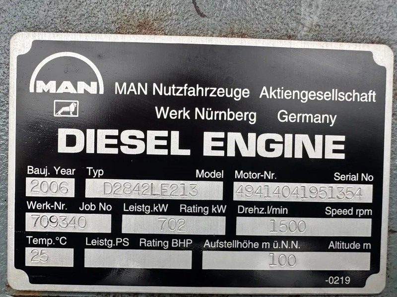 MAN MAN D2842 LE 213 met Leroy Somer 800 kVA Silent generatorset as New ! 410 hours ! - Generator set: picture 3 MAN MAN D2842 LE 213 met Leroy Somer 800 kVA Silent generatorset as New ! 410 hours ! - Generator set: picture 3