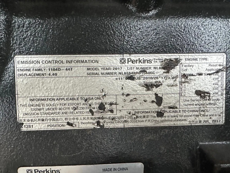 Generator set Perkins 1104D-44T Stamford 63 kVA Silent generatorset: picture 8