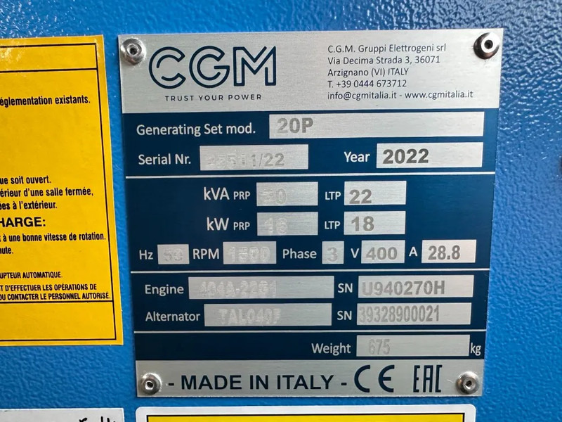 Perkins Leroy Somer CGM 22 kVA Silent noodstroom systeem generatorset NSA ATS New ! - Generator set: picture 3 Perkins Leroy Somer CGM 22 kVA Silent noodstroom systeem generatorset NSA ATS New ! - Generator set: picture 3