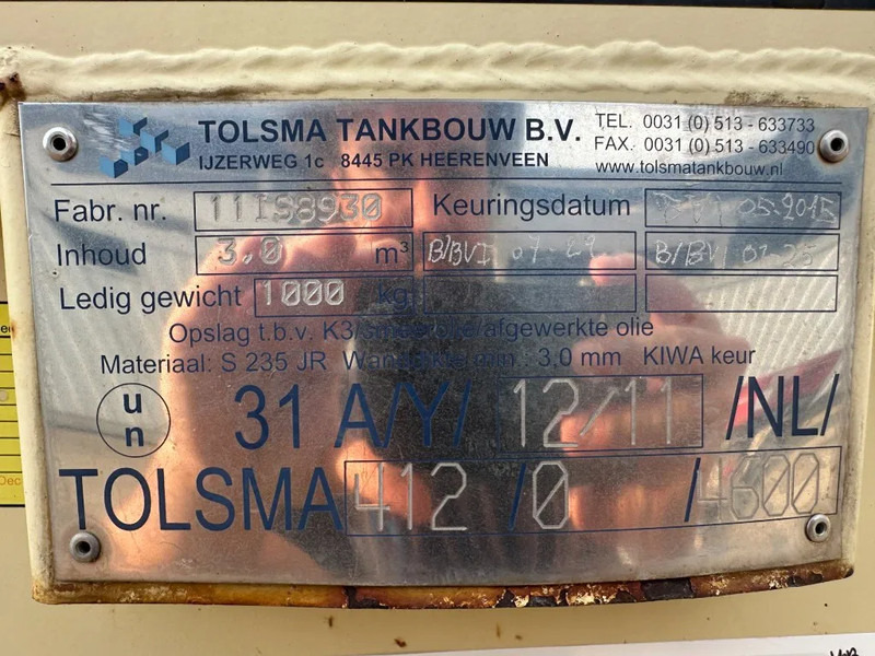 Shipping container Tolsma Kiwa IBC 3000 liter Dieseltank Milieutank: picture 8