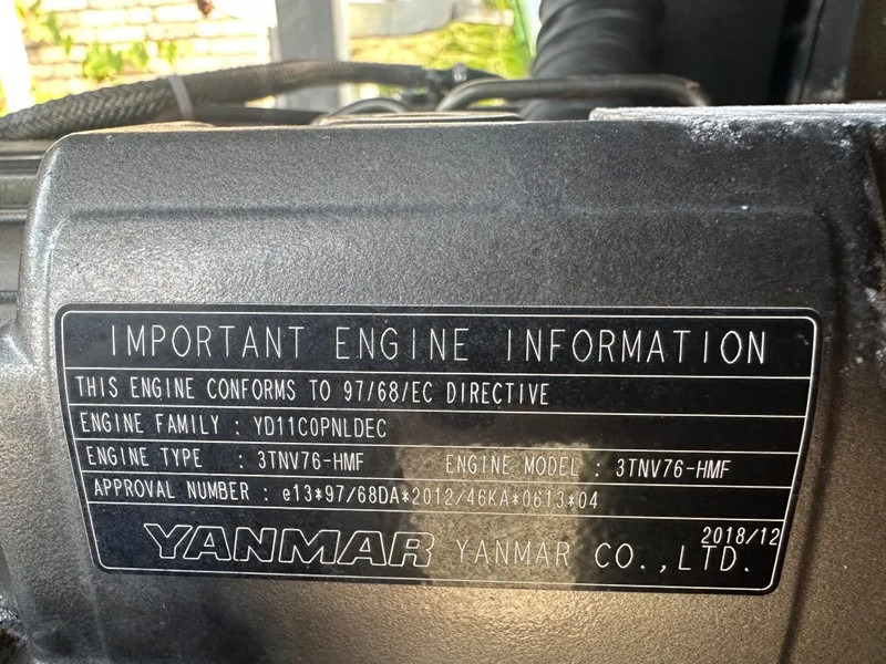 Yanmar 3TNV76-HMF 20 kW / 27 PK Diesel Motor 2020 - Engine for Material handling equipment: picture 3 Yanmar 3TNV76-HMF 20 kW / 27 PK Diesel Motor 2020 - Engine for Material handling equipment: picture 3