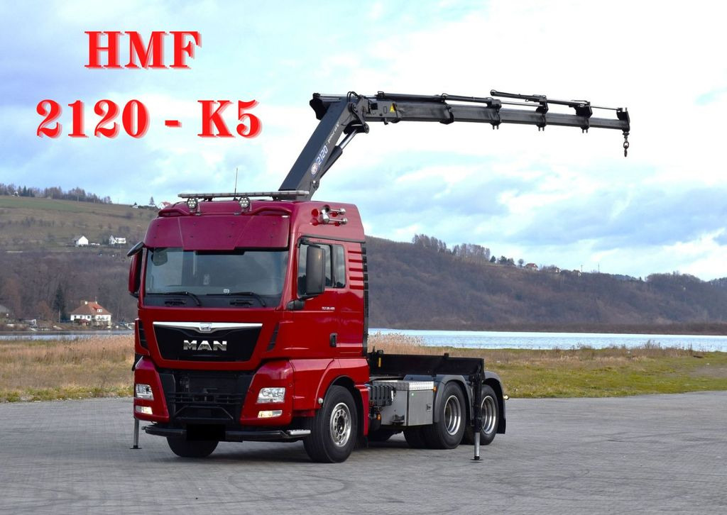 MAN TGX 28.480 Sattelzugmaschine + HMF 2120 K5/FUNK - Crane truck: picture 1 MAN TGX 28.480 Sattelzugmaschine + HMF 2120 K5/FUNK - Crane truck: picture 1