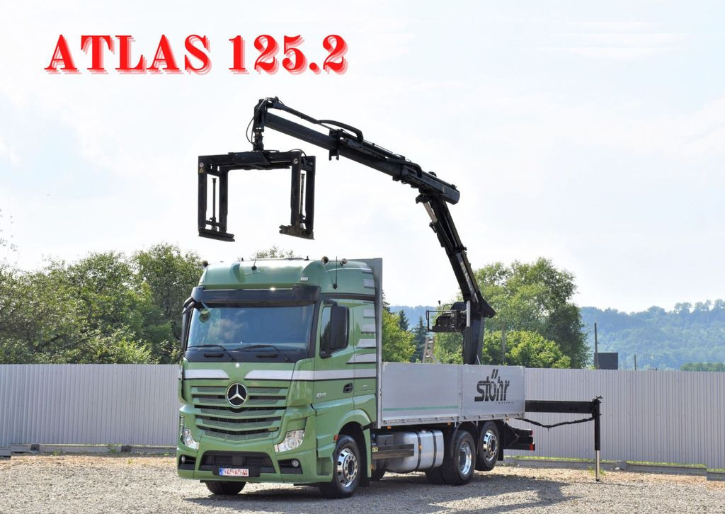Mercedes-Benz Actros 2545 Pritsche 6,60m + ATLAS 125.2 - Crane truck, Dropside/ Flatbed truck: picture 1 Mercedes-Benz Actros 2545 Pritsche 6,60m + ATLAS 125.2 - Crane truck, Dropside/ Flatbed truck: picture 1