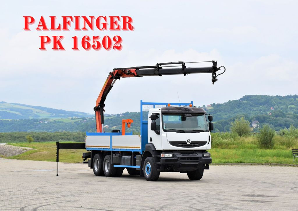 Renault KERAX 370 *PK 16502 + FUNK / 6x4 * TOP - Crane truck, Dropside/ Flatbed truck: picture 1 Renault KERAX 370 *PK 16502 + FUNK / 6x4 * TOP - Crane truck, Dropside/ Flatbed truck: picture 1