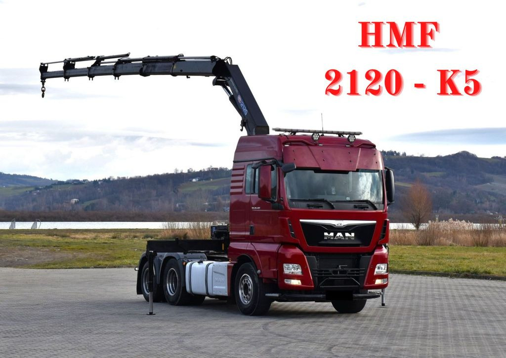 MAN TGX 28.480 Sattelzugmaschine + HMF 2120 K5/FUNK - Tractor unit: picture 1 MAN TGX 28.480 Sattelzugmaschine + HMF 2120 K5/FUNK - Tractor unit: picture 1